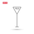 Yield triangle sign icon vector isolated 3