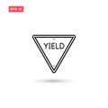 Yield triangle sign icon vector isolated 2