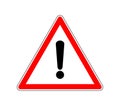 Yield Triangle Sign - Road traffic coordination symbol. Road sign warning attention with an exclamation mark. Vector illustration.