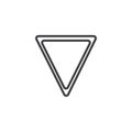 Yield triangle signs line icon