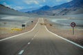 Yielding for vicuÃÂ±as on a road through the Andean altiplano