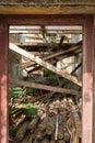 Overgrown by nature, abandoned homes on Yim Tin Tsai, an island in Sai Kung, Hong Kong Royalty Free Stock Photo