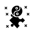 yin yan philosophy glyph icon vector illustration Royalty Free Stock Photo