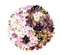 Yin yan, ying yang symbol with flowers. Watercolor Royalty Free Stock Photo