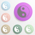 yin yang badge color set. Simple glyph, flat vector of web icons for ui and ux, website or mobile application