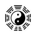 Yin Yang bagua symbol. Tai Chi pattern. Vector illustration