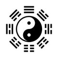 Yin Yang bagua symbol. Tai Chi pattern. Vector illustration