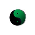 Yin Yang black and green in white background, Vector Yin and Yang symbol of harmony and balance