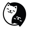 Yin Yang Black and White Cats