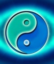Yin-yang in blue green Royalty Free Stock Photo