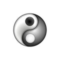 Yin and yang button icon in silver, metal frame. Vector illustration Eps 10. For design and decoration, ui or app. Spiritual