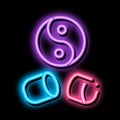 Yin Yang Capsule neon glow icon illustration