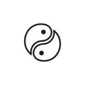 Yin yang circle icon logo design vector illustration template