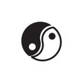 Yin yang circle icon logo design vector illustration template