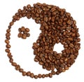 Yin and yang from coffee Royalty Free Stock Photo