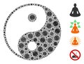 Yin Yang Collage of CoronaVirus Icons