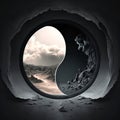yin yang created by nature. Day and night Royalty Free Stock Photo