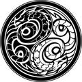 Yin Yang Dragon, Abstract Form Royalty Free Stock Photo