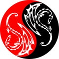 Yin yang dragons Royalty Free Stock Photo