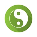 Yin yang flat design long shadow glyph icon