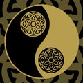 Yin-yang in gold Royalty Free Stock Photo