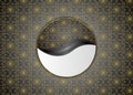 Yin yang Golden and Dark vintage background.