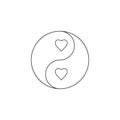 Yin Yang heart icon. Vector illustration, flat design Royalty Free Stock Photo