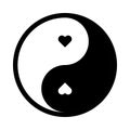 Yin yang heart symbol Royalty Free Stock Photo