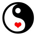 Yin Yang With Hearts Royalty Free Stock Photo