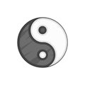 Yin Yang icon, black monochrome style