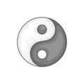 Yin Yang icon, black monochrome style