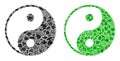 Yin Yang Icon Ecology Mosaic of Leaves