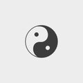 Yin Yang icon in a flat design in black color. Vector illustration eps10 Royalty Free Stock Photo