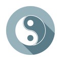 yin yang icon in Flat long shadow style. One of web collection icon can be used for UI, UX