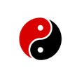 Yin yang icon vector harmony symbol red and black