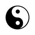 Yin and yang icon white background, vector illustration