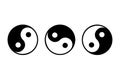 Yin and yang icon white background, vector illustration