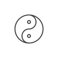 Yin and yang line icon, outline vector sign, linear style pictogram isolated on white