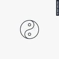 Yin and yang, linear style sign for mobile concept and web design