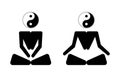 Yin-Yang meditation or meditate flat vector icon. Yoga icon for logo, poster, banner, flyer or card design