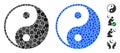 Yin Yang Composition Icon of Circle Dots