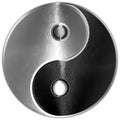 Yin Yang oriental symbol metallic style, graphic elaboration