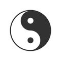 Yin and Yang Outline Flat Icon on White