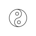 Yin Yang outline icon. Element of religion sign for mobile concept and web apps. Thin line Yin Yang outline icon can be used for