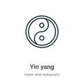 Yin yang outline vector icon. Thin line black yin yang icon, flat vector simple element illustration from editable accommodation