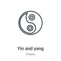 Yin and yang outline vector icon. Thin line black yin and yang icon, flat vector simple element illustration from editable shapes