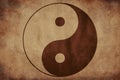 Yin Yang rustic texture on dirty background