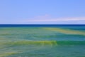 Yin and Yang Sea, a unique blue and yellow colored sea at shuinandong in Taipei