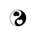 Yin and yang sign with black and white hearts Royalty Free Stock Photo