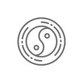 Yin yang sign, chinese symbol line icon. Royalty Free Stock Photo